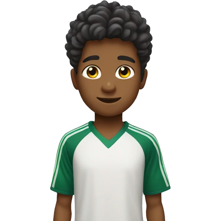 Niño trigueño con el pelo negro jugando tennis emoji