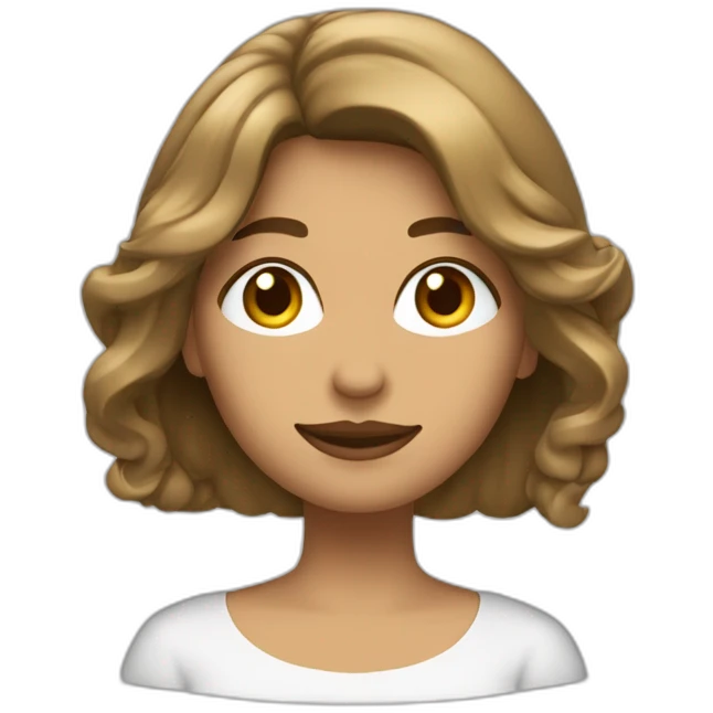 mujer joven con pelo largo castaño que le gusta la música emoji