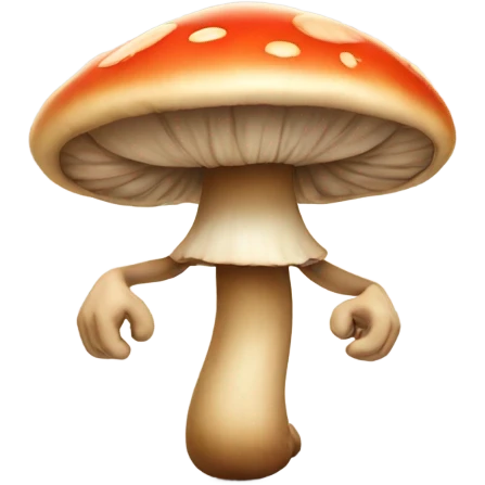 Mushroom with arms, legs and a face emoji