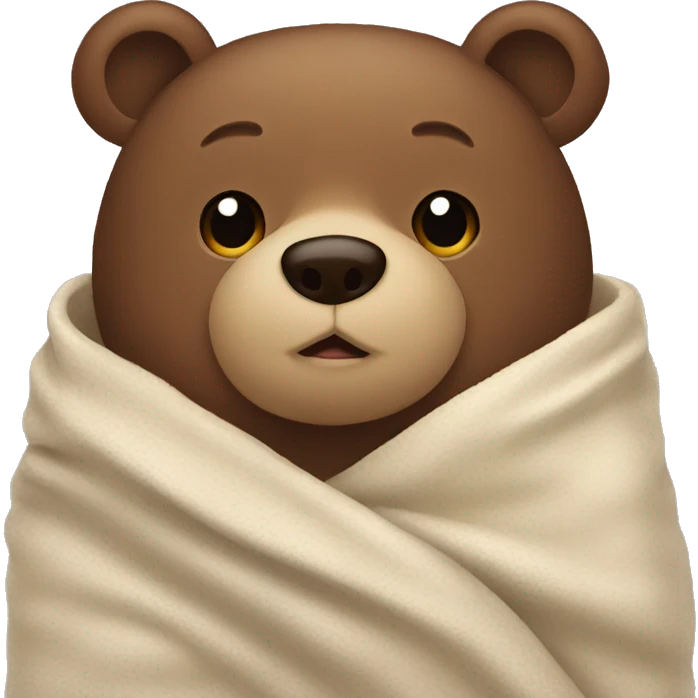 bear cozy in blanket emoji