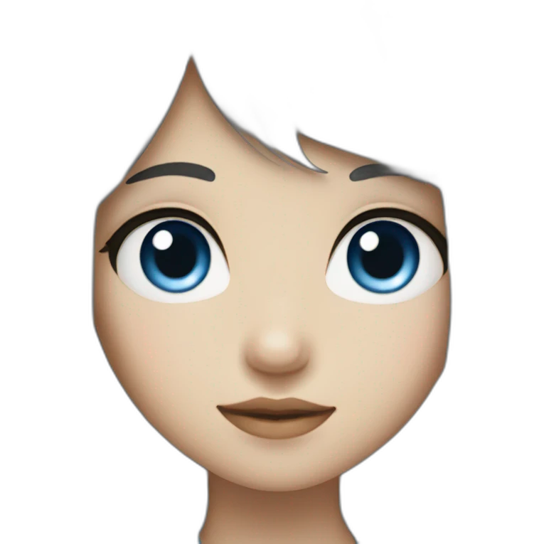 japanese girl with blue eyes and black hair emoji