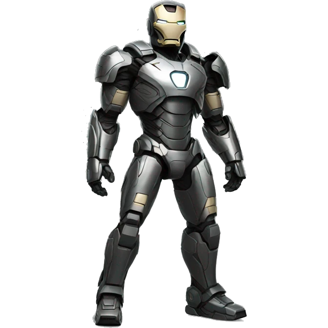 war machine full-body in ironman, front view emoji
