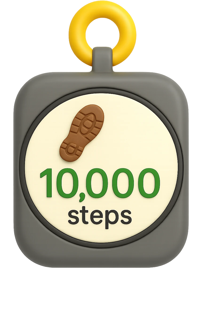 emoji 3d stile iphone che rappresenta un orologio contapassi con 10k di passi segnati 3d emoji