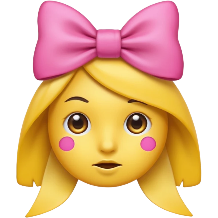 A side eye emoji with a pink bow on top emoji