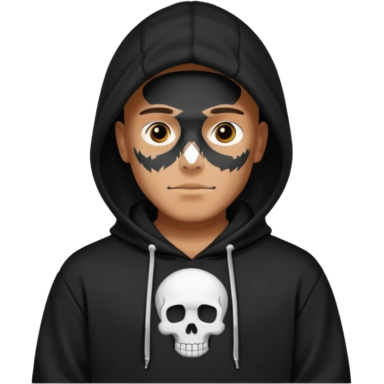 a hoodie with a design of skull on a man  emoji