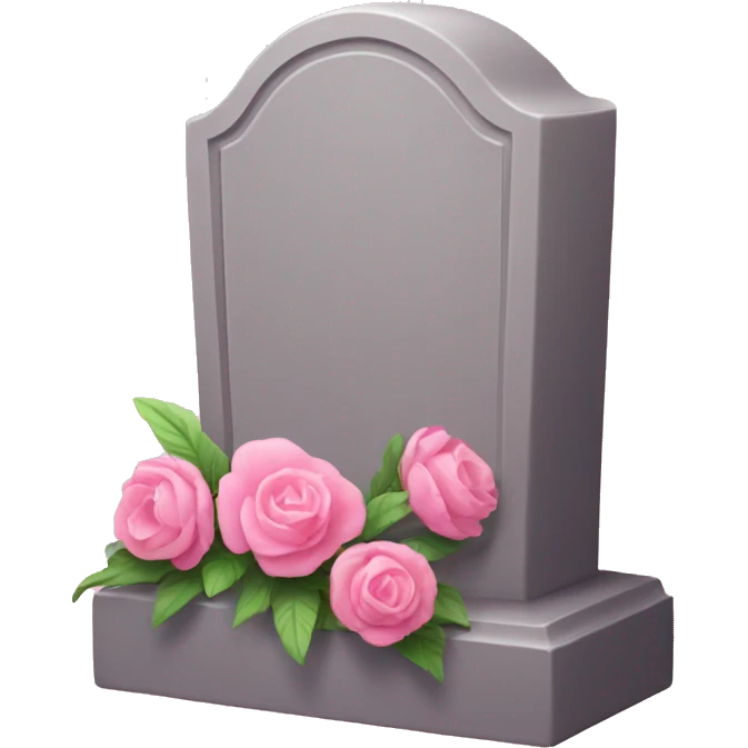 Pink tombstone with flowers  emoji