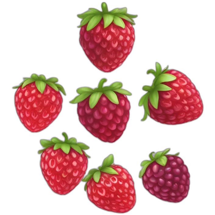 Fraise framboise myrtille emoji