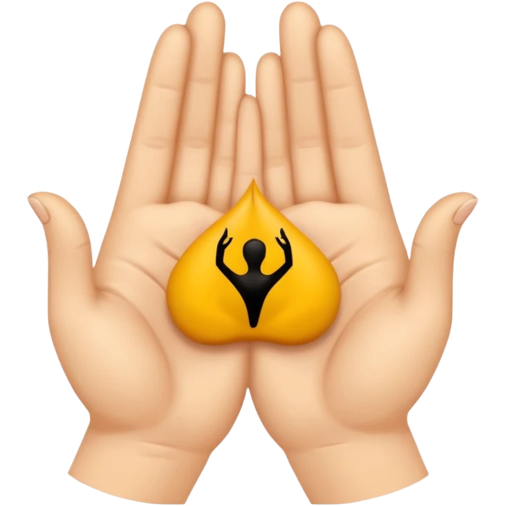 Due mani in posizione di mudra, posizione del potere emoji