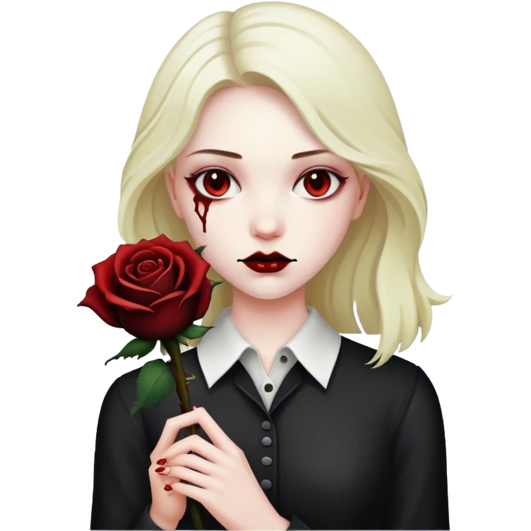 Bloody black rose emoji
