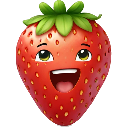 cute strawberry with face emoji
