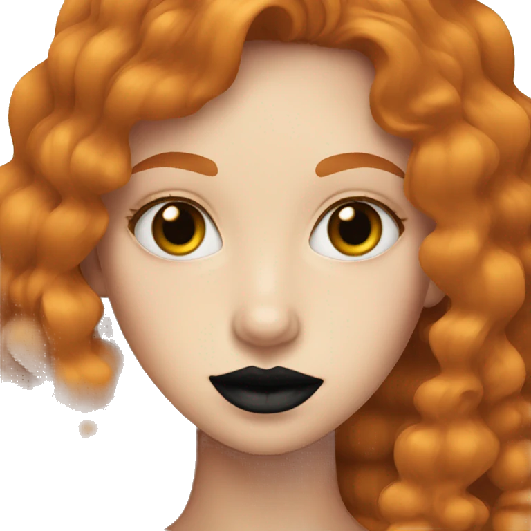 Ginger girl wearing black lipstick  emoji