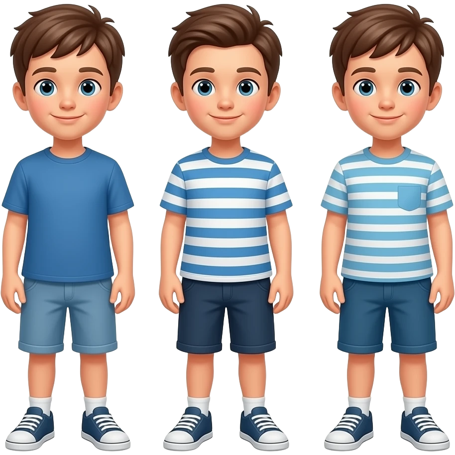 3 boys Kids blond emoji