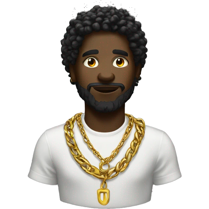 Black god with gold chain  emoji