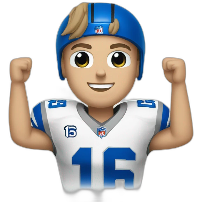 Jared Goff Detroit Lions football player number 16 emoji