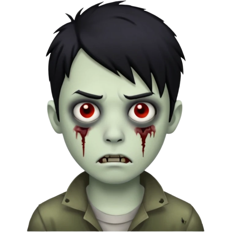 boy zombie with black hair emo emoji
