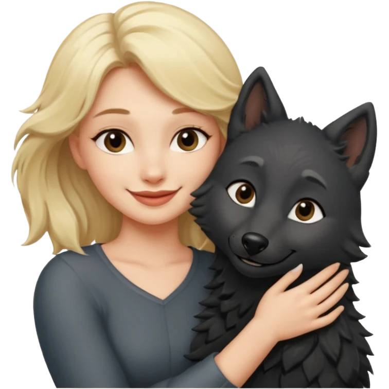 Black wolf love blond lady emoji