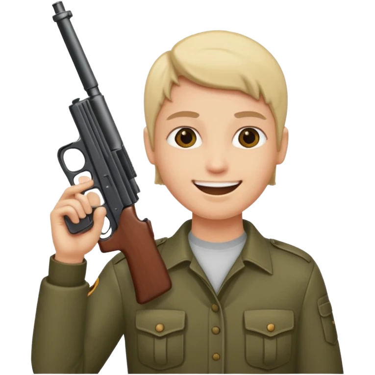 Smiling with gun to head emoji
