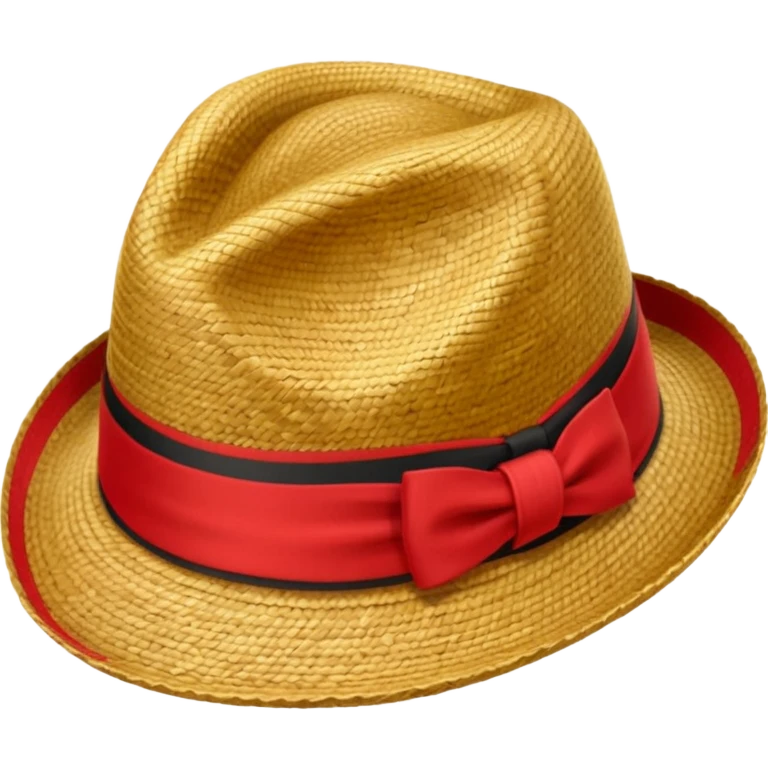 Chapeau de paille avec une bande rouge  emoji