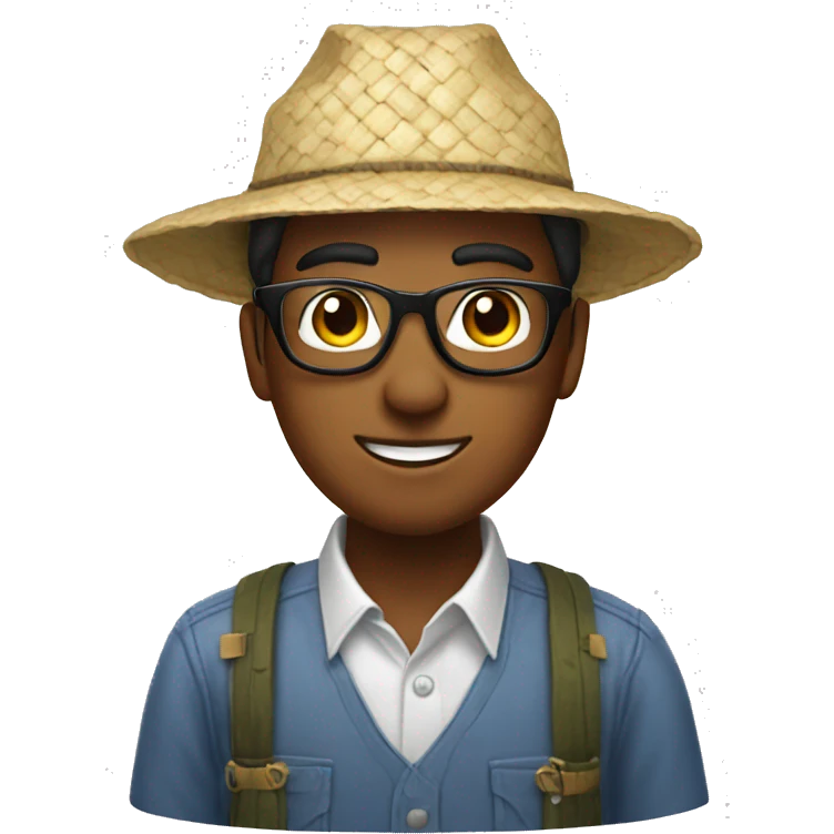 nerd with a rice farmer hat emoji