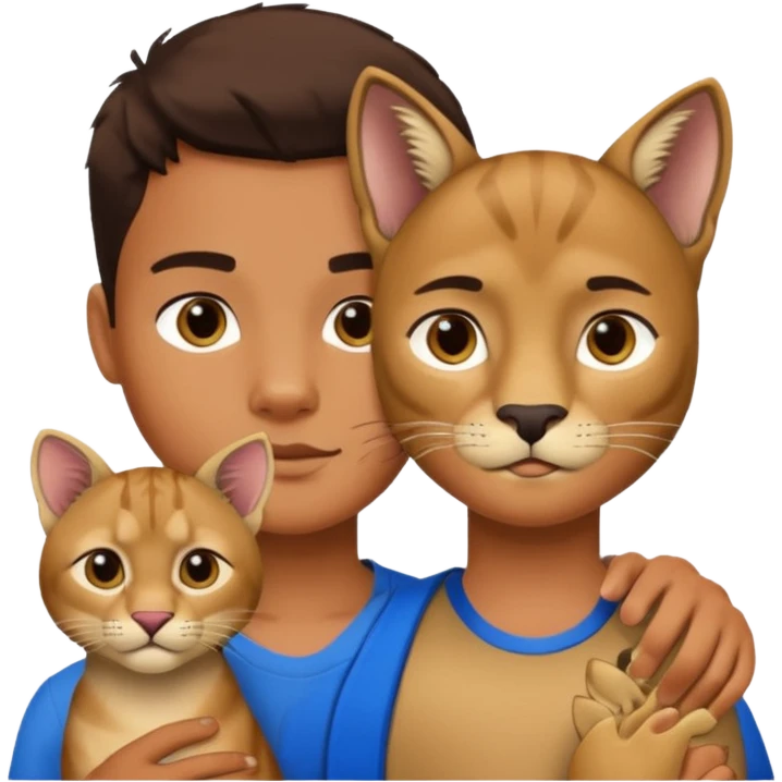 Boy with puma cat emoji