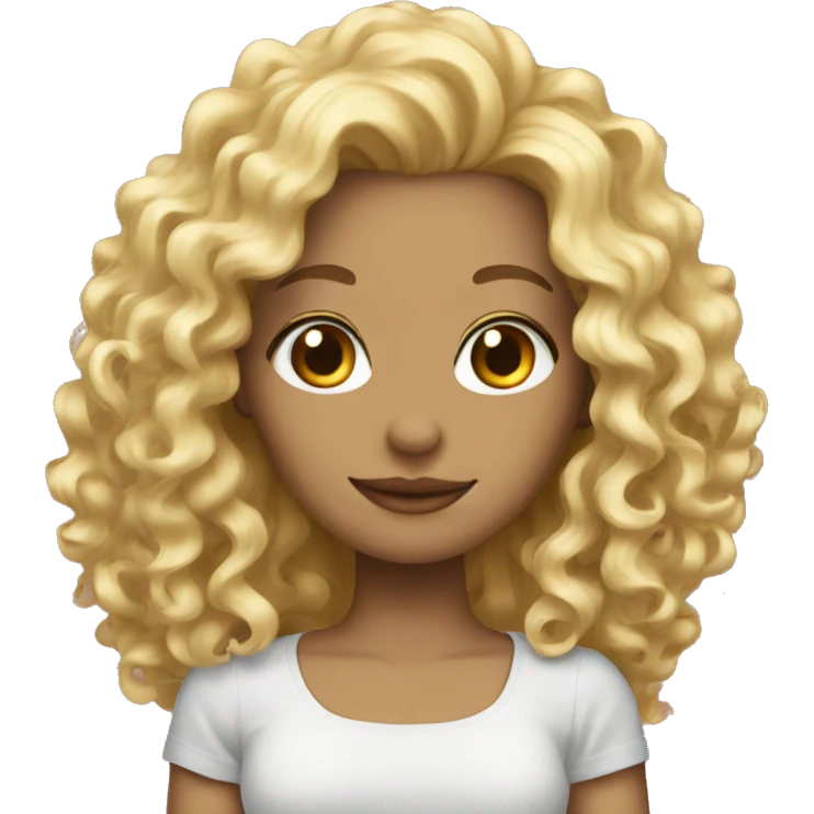 Blonde hair curly  emoji