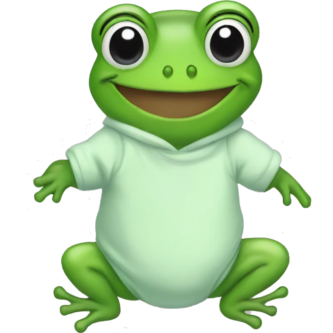 frog wearing a baby onesie  emoji