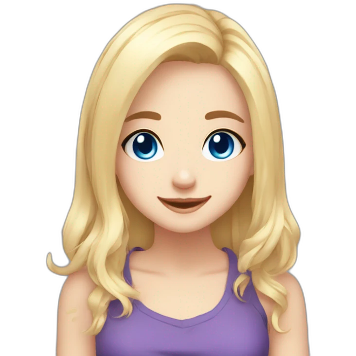 emoji for twitch, anime chibi-style, happy girl, blonde hair, blue eyes,  emoji