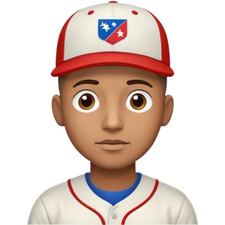brown skin latino male with buzz cut wearing a wbc puerto rico baseball cap emoji