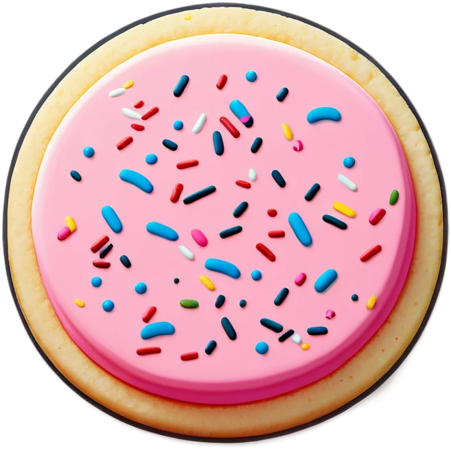 pink sugar cookie with sprinkles  emoji