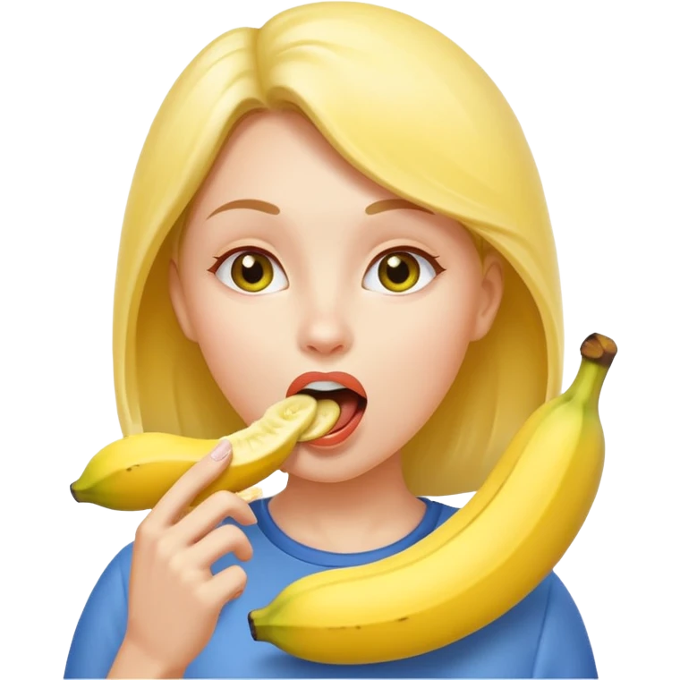 Sexy Frau leckt an Banane am Stück emoji