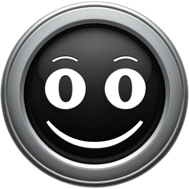 Círculo totalmente negro, adentro del círculo un símbolo de encendido y apagado en color blanco emoji