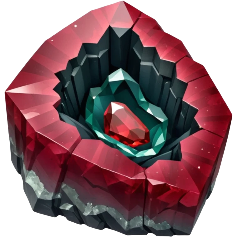 Natural crystal ruby-garnet-bloodstone-obsidian-geode emoji