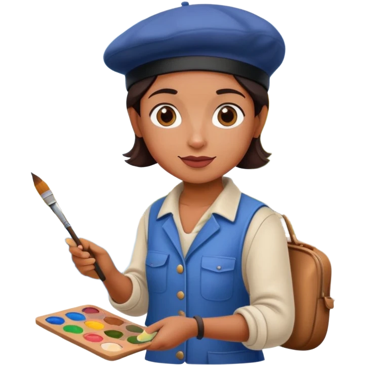 artist in paris painting a SPAM landscape  emoji