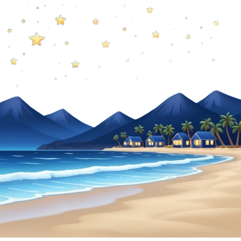 Night sky over beach no mountains  emoji