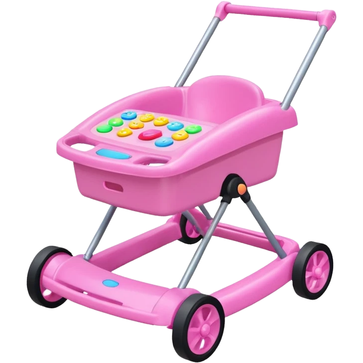 pink baby walker with toys on it emoji