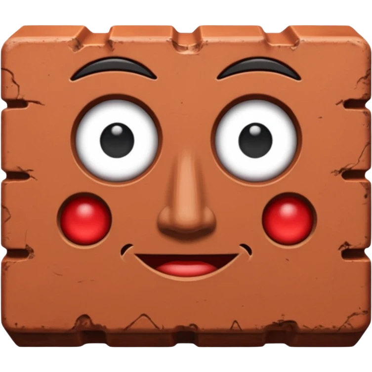 brick with a face emoji
