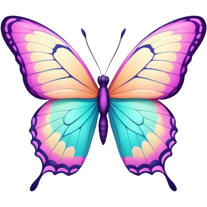 Shiny pastel colorful neon vibrant pale whitish bright Floral exotic tropical butterfly emoji