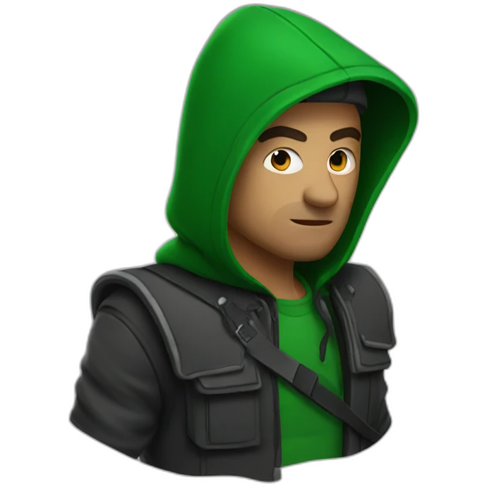 Rob in green hood emoji