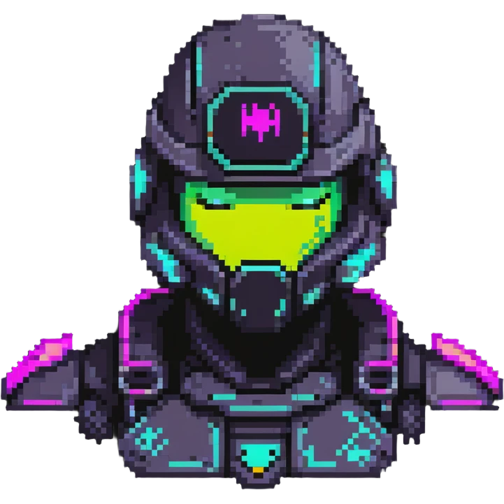 cyberpunk warrior with neon helmet emoji