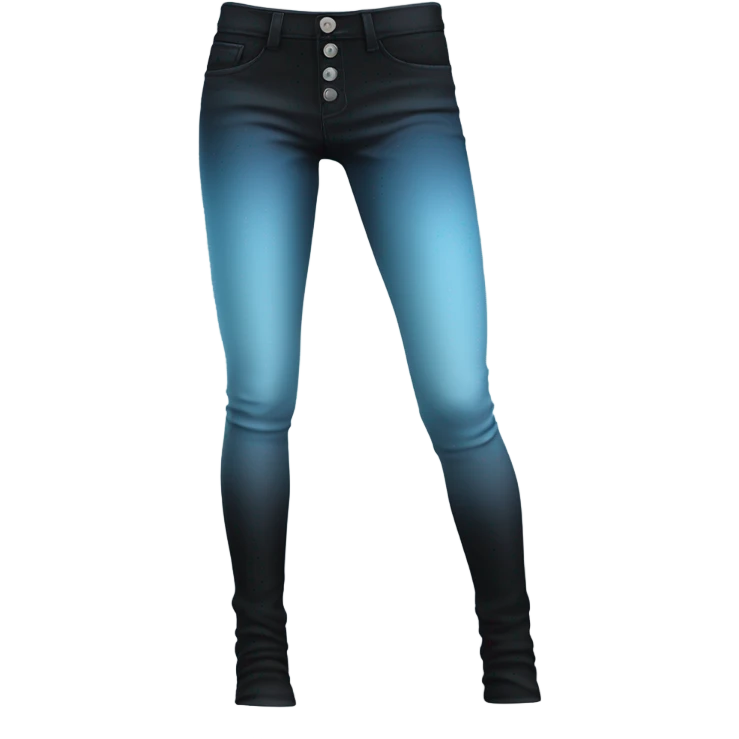 Realistic isolated pair of light sky blue to black ombre jegging pants. emoji