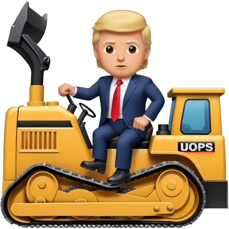 Donald trump riding bulldozer emoji