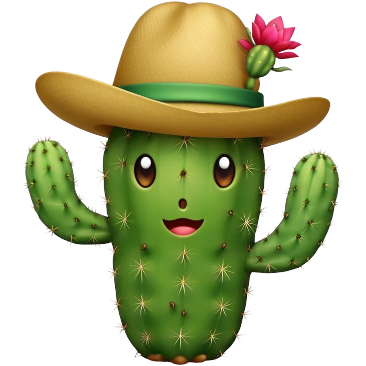 A cactus with a hat emoji