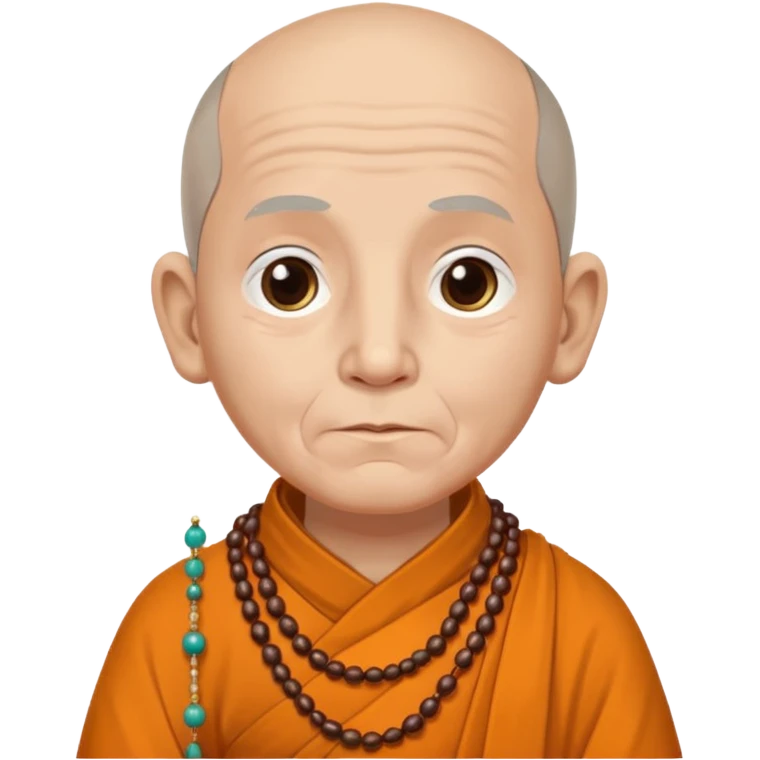 An elderly monk with prayer beads, calm eyes, and wise presence.
 emoji