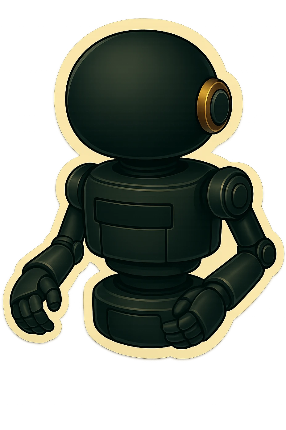 bureaucrat robot with nothing in head area. black screen is in chest  emoji