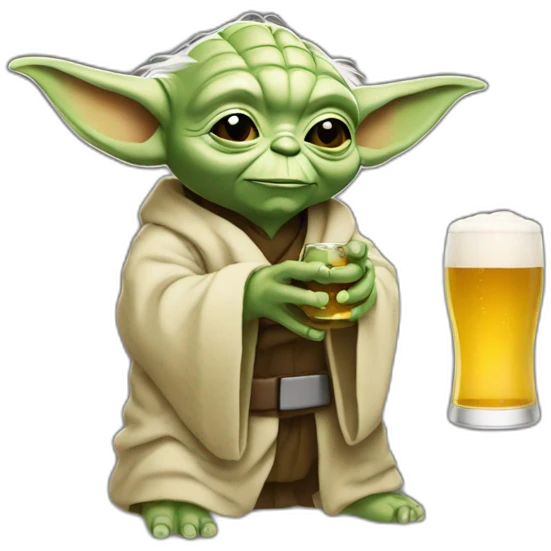 Yoda qui boit de la bière emoji