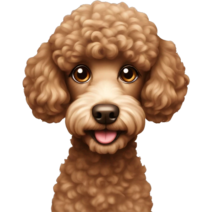 dog poodle with brown ful  emoji
