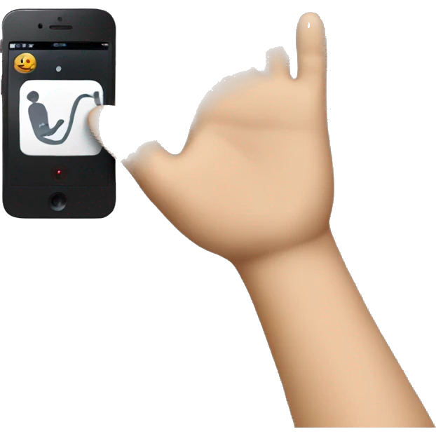 A hand with an iPhone recording  emoji