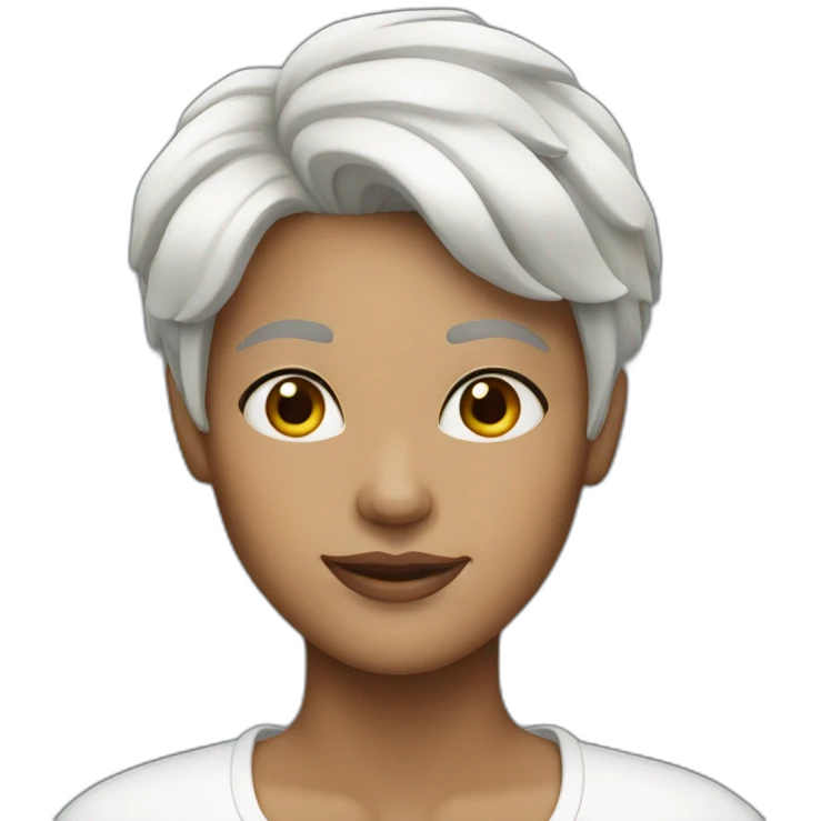 Woman with white short hair emoji