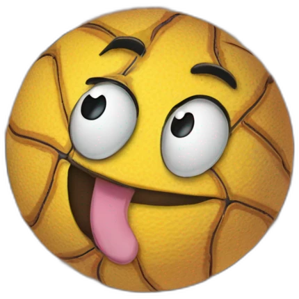 Basketball ball with a sponje Bob on it emoji