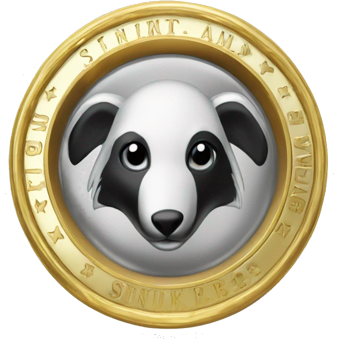silver signet ring with « skunk » written on it in golden letters emoji